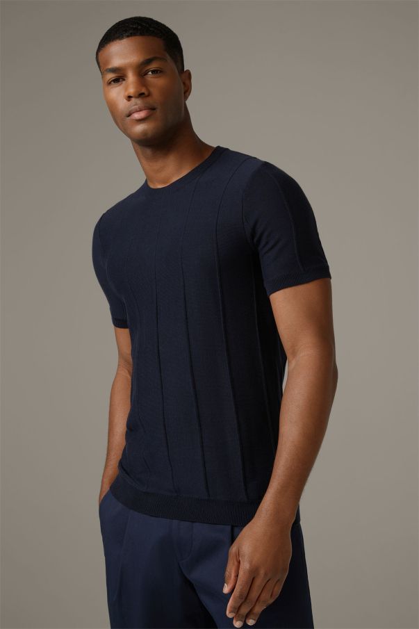 Bekleidung Strellson  | Baumwoll-Strick-T-Shirt Kito Navy